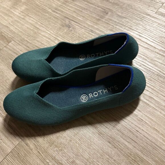 Rothys The Flat Retired Women US 11.5 Green Blue Luxury Ballet Flats - Picture 5 of 7